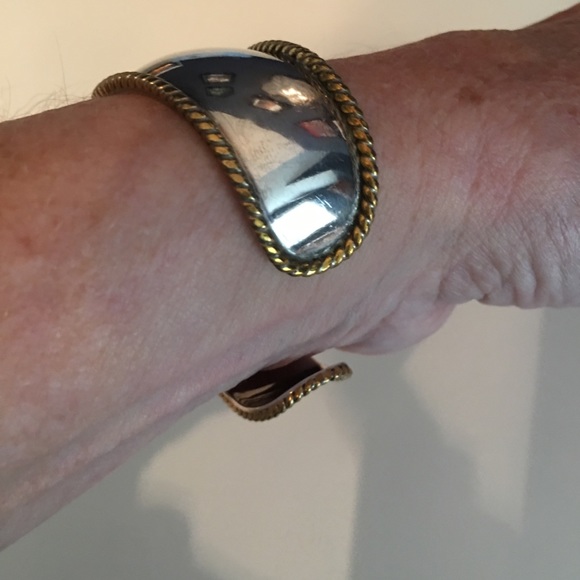 Laton Mexico mixed metals cuff and earrings set - Picture 3 of 6